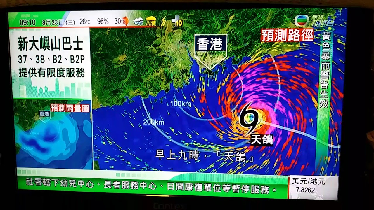 超強颱風 天鴿香港天文台改發十號的一刻 Youtube
