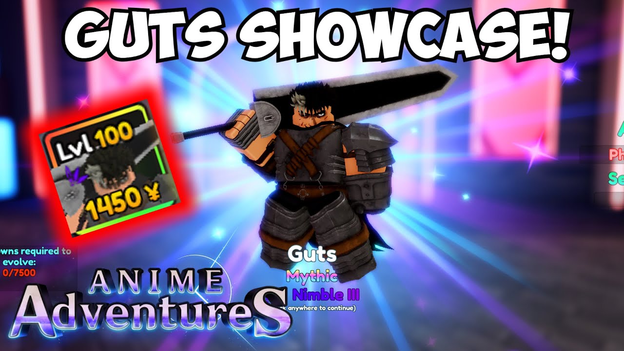 LVL 100 GUTS (SPECIAL BANNER) SHOWCASE - ANIME ADVENTURES 