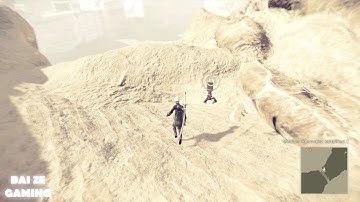 Nier Automata Walkthrough2 Part 32 - Golden Tank MiniBoss and Eve in the Desert!