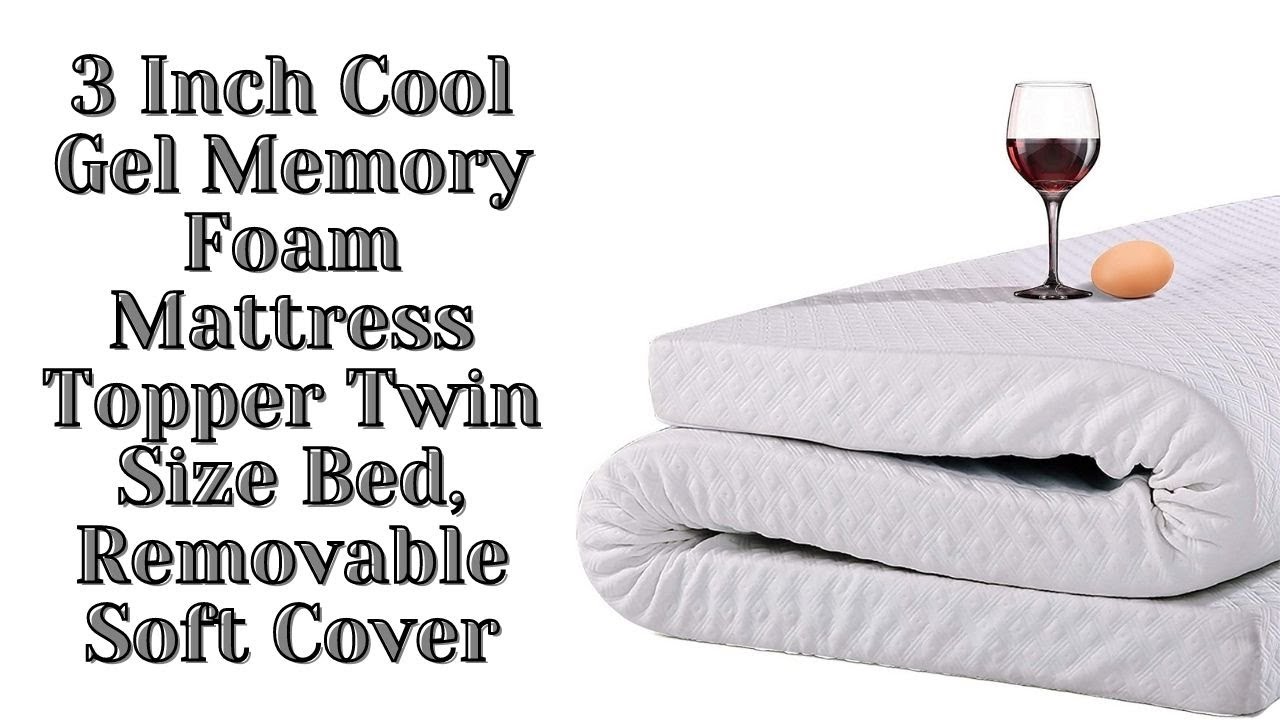 3 Inch Cool Gel Memory Foam Mattress Topper Twin Size Bed Removable Soft Cover