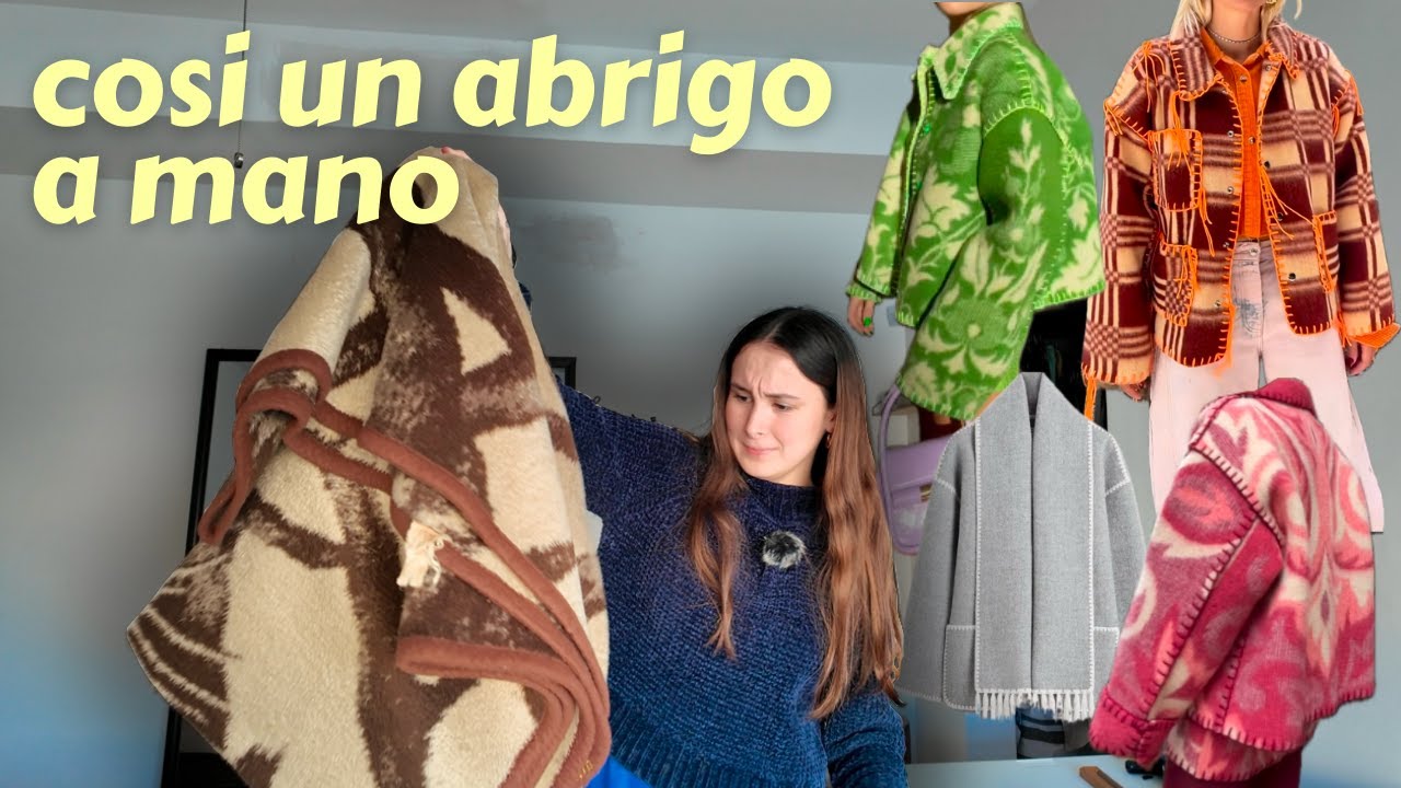 cosí A MANO el abrigo IDEAL a partir de una COBIJA DE TIGRE.. sin maquina de coser + PATRONES GRATIS