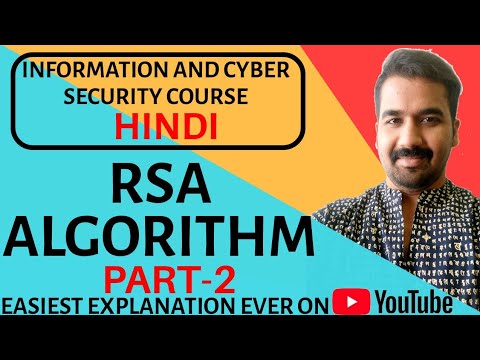 RSA Algorithm Part-2 Explained with Solved Example in Hindi