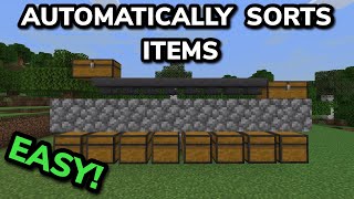 EASY 1.20 AUTOMATIC ITEM SORTER TUTORIAL in Minecraft Bedrock (MCPE/Xbox/PS4/Nintendo Switch/PC)