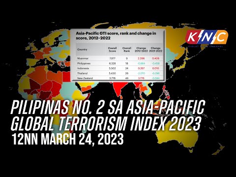 Pilipinas No. 2 sa Asia-Pacific Terrorism Index 2023|KNC UPDATE   12nn March 24, 2023 (Friday)