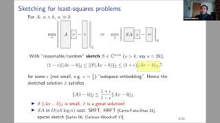 [RMT + NLA] Yuji Nakatsukasa: Fast & Accurate Randomized Algorithms...