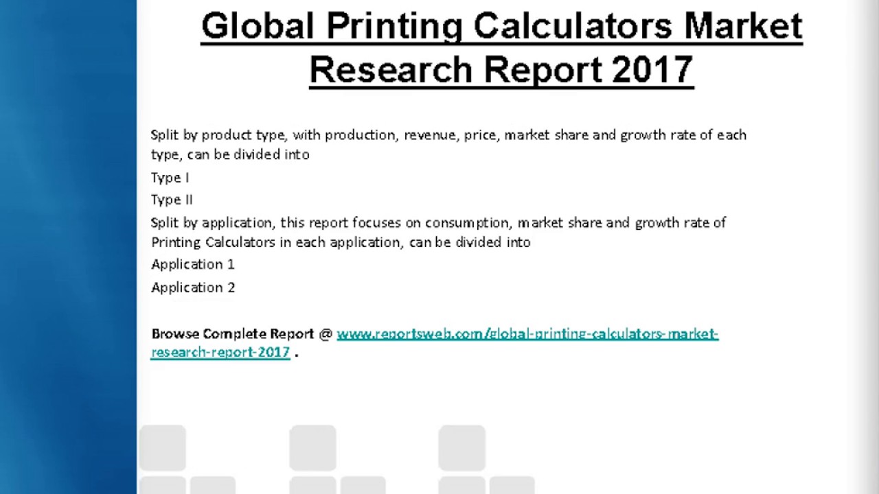 Global Printing Calculators Market - Manufacturing Cost Analysis