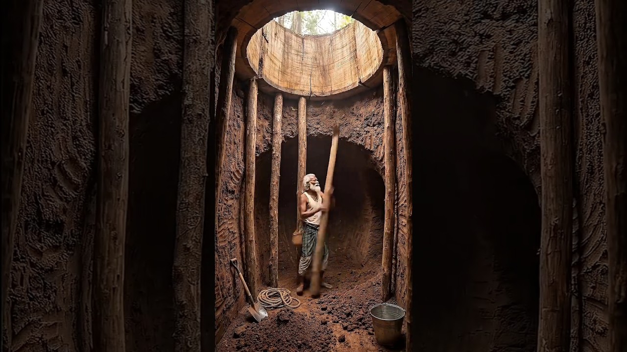 Poor craftsman destroys underground house in forest | mini woods toys | hand crafted | mini house