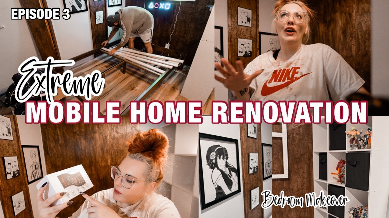 EXTREME MOBILE HOME RENOVATION | double wide bedroom makeover | split ...