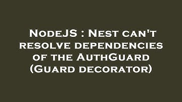 NodeJS : Nest can