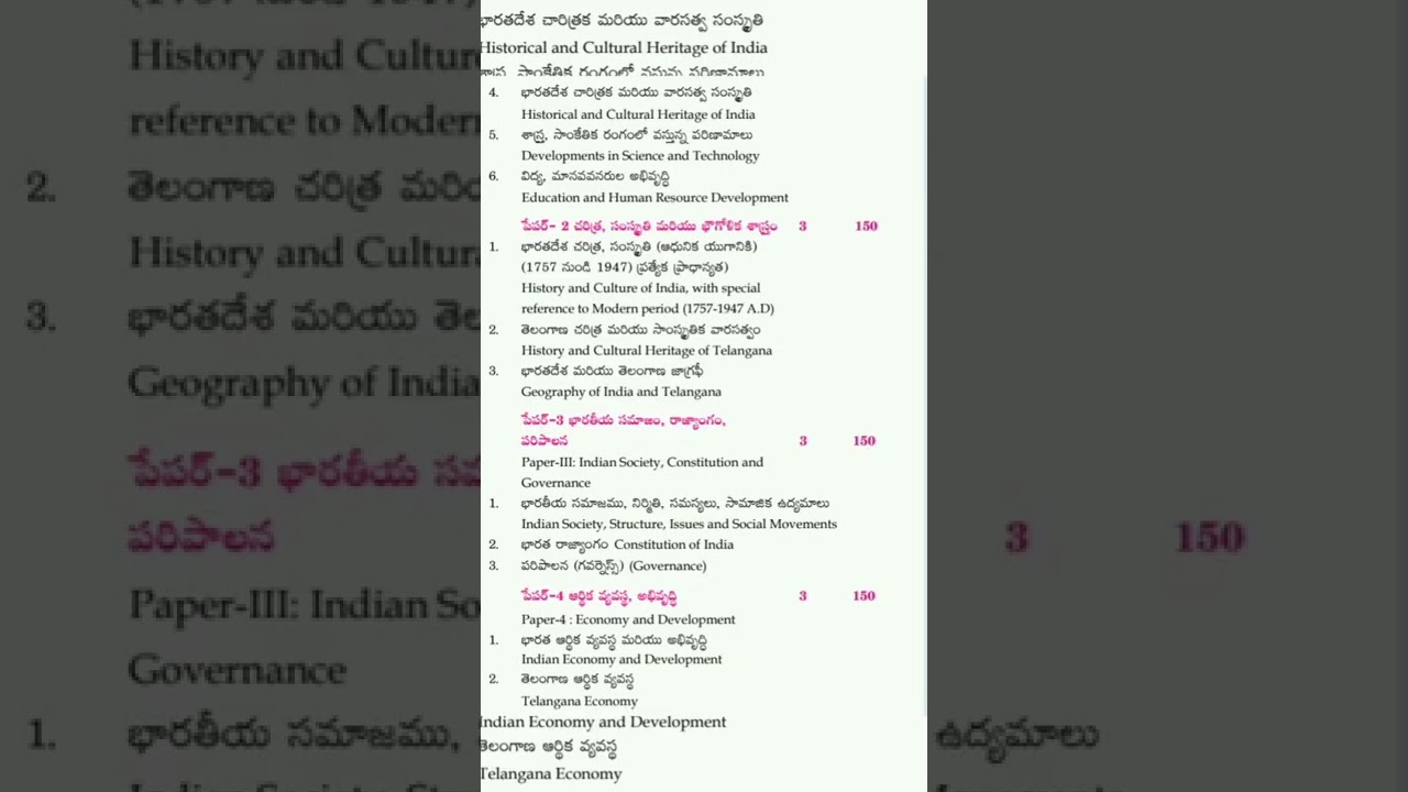 group 1 exam pattern in telugu | 