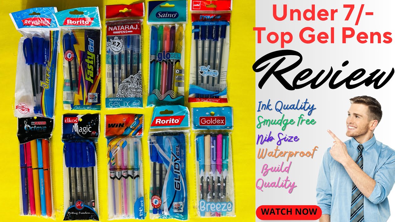 Top Gel Pens Under 7/- Rs | Detailed Review | Stationery world.