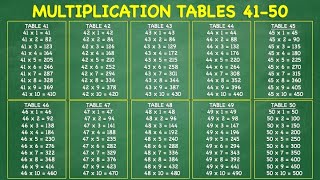 Multiplication Tables 41-50