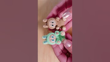 Labubu Polymer Clay Tutorial - Green Labubu Monster Doll #labubu #polymerclay