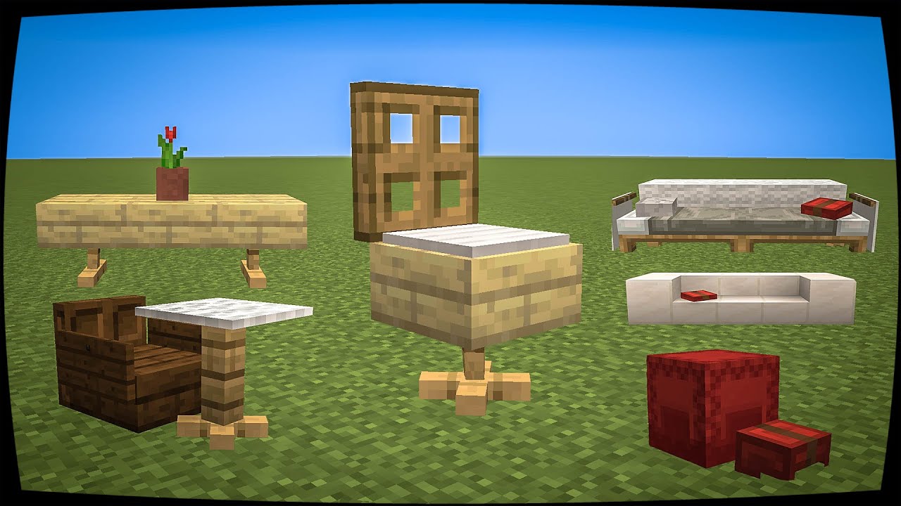 How To Build 5 Simple Easy Furniture In Minecraft Youtube