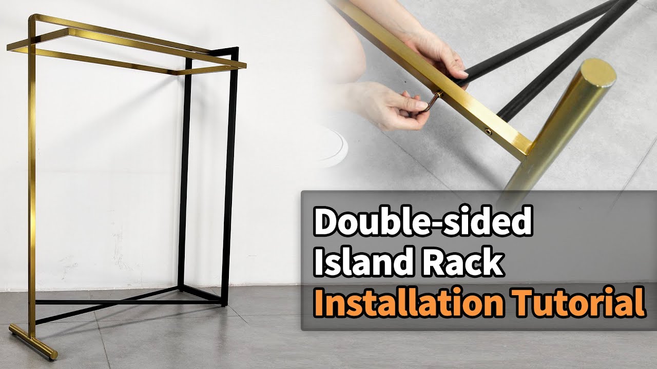 How to install the black-gold double-sided island rack