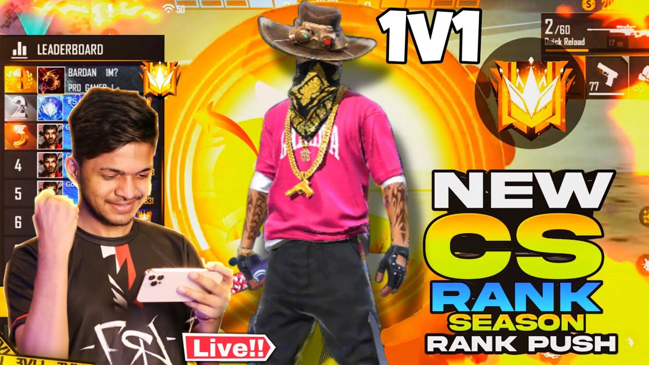 1 V 1 WITH SUBSCRIBERS & CS RANK PUSH IN LIVE || GARENA FREE FIRE ...