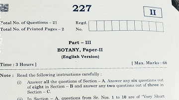 AP senior inter botany public examination paper 2021 || #botany #srbotanymodelpaper