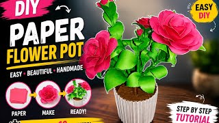 DIY Paper Flower 🌹 | Easy Paper Rose Flower Making | Beautiful Home Decoration