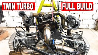 Twin Turbo 1970s motorcycle Engine Full Build and First Run