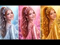 العنوان 3 إطلالات خرافية لحورية البحر الوردي ضد الدارك ضد الذهبي