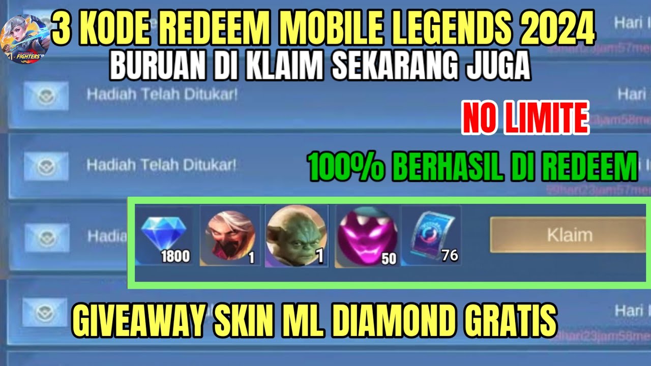 BURUAN KLAIM! 3 KODE REDEEM ML TERBARU KODE REDEEM MOBILE LEGENDS HARI ...
