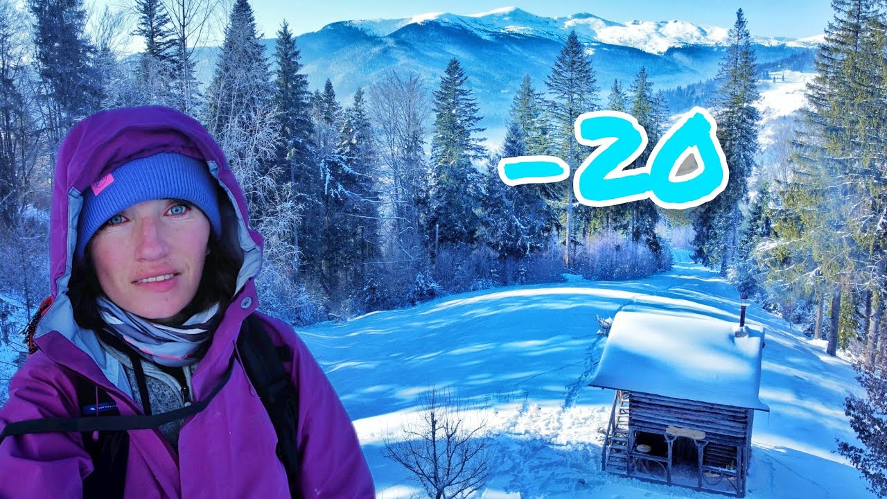 КАРПАТИ. ЛЮТІ МОРОЗИ. Живу одна в хатинці в лісі при -20