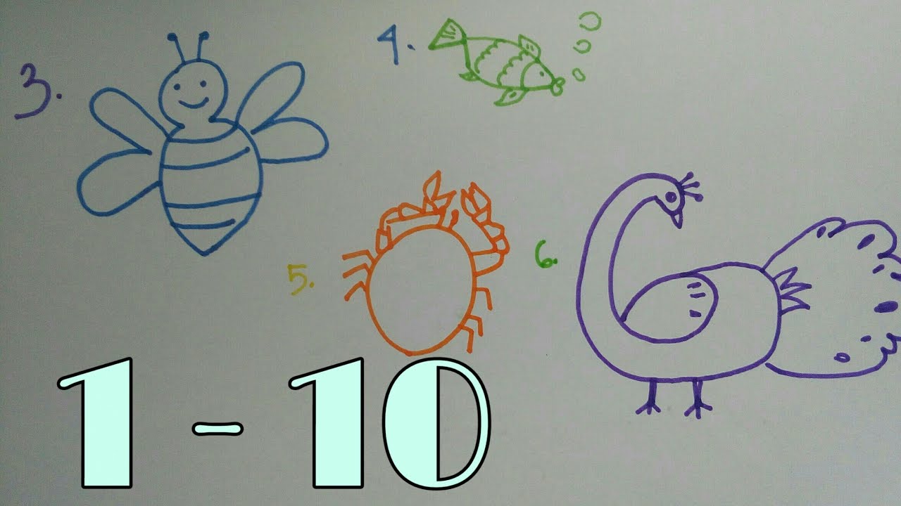 Menggambar Hewan Cara Menggambar Hewan dari Angka 1 sampai 10 untuk