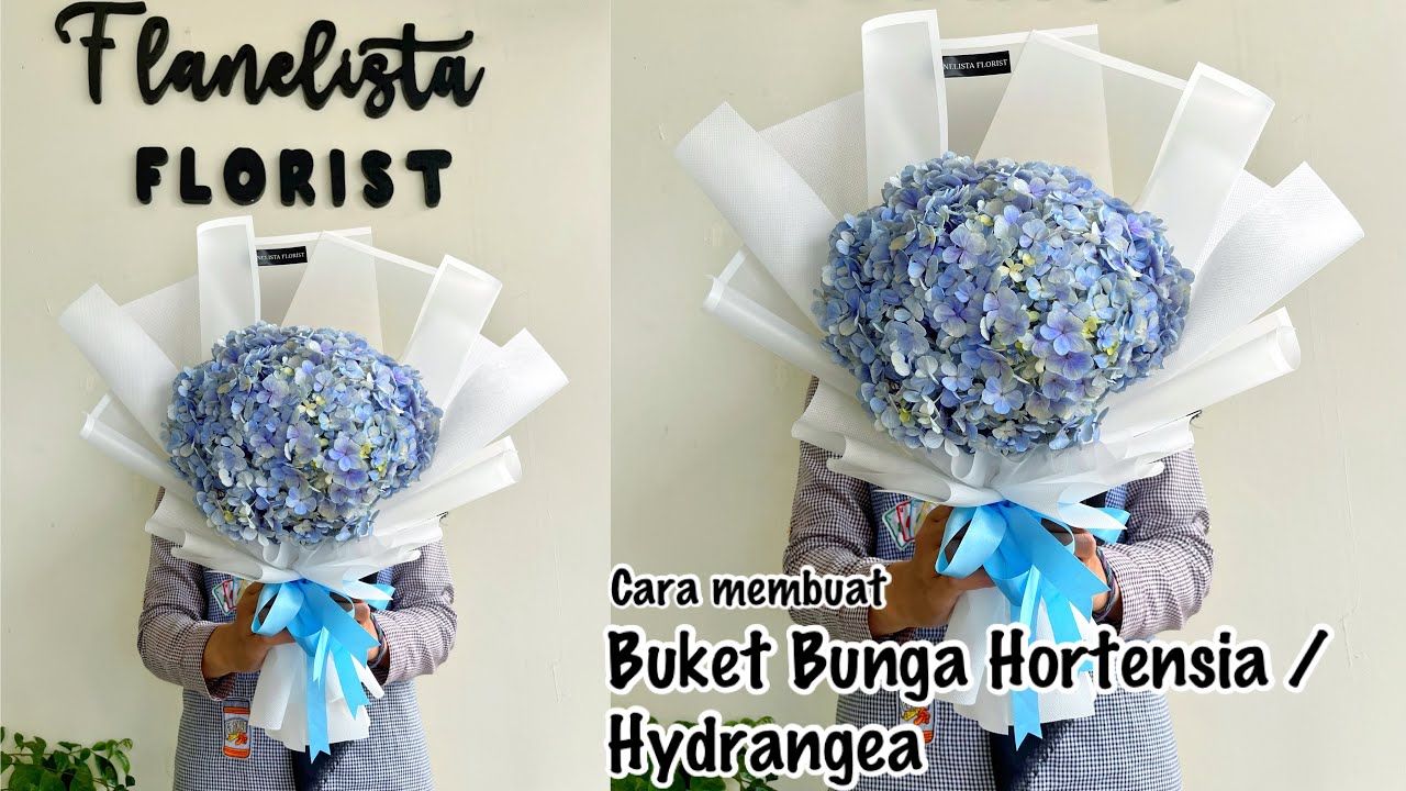 Cara membuat Buket Bunga Fresh Hortensia Pancawarna | How to Make Hydrangea Bouquet