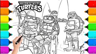 Drawing and coloring TMNT ninja turtles | super heroes coloring pages, series 5