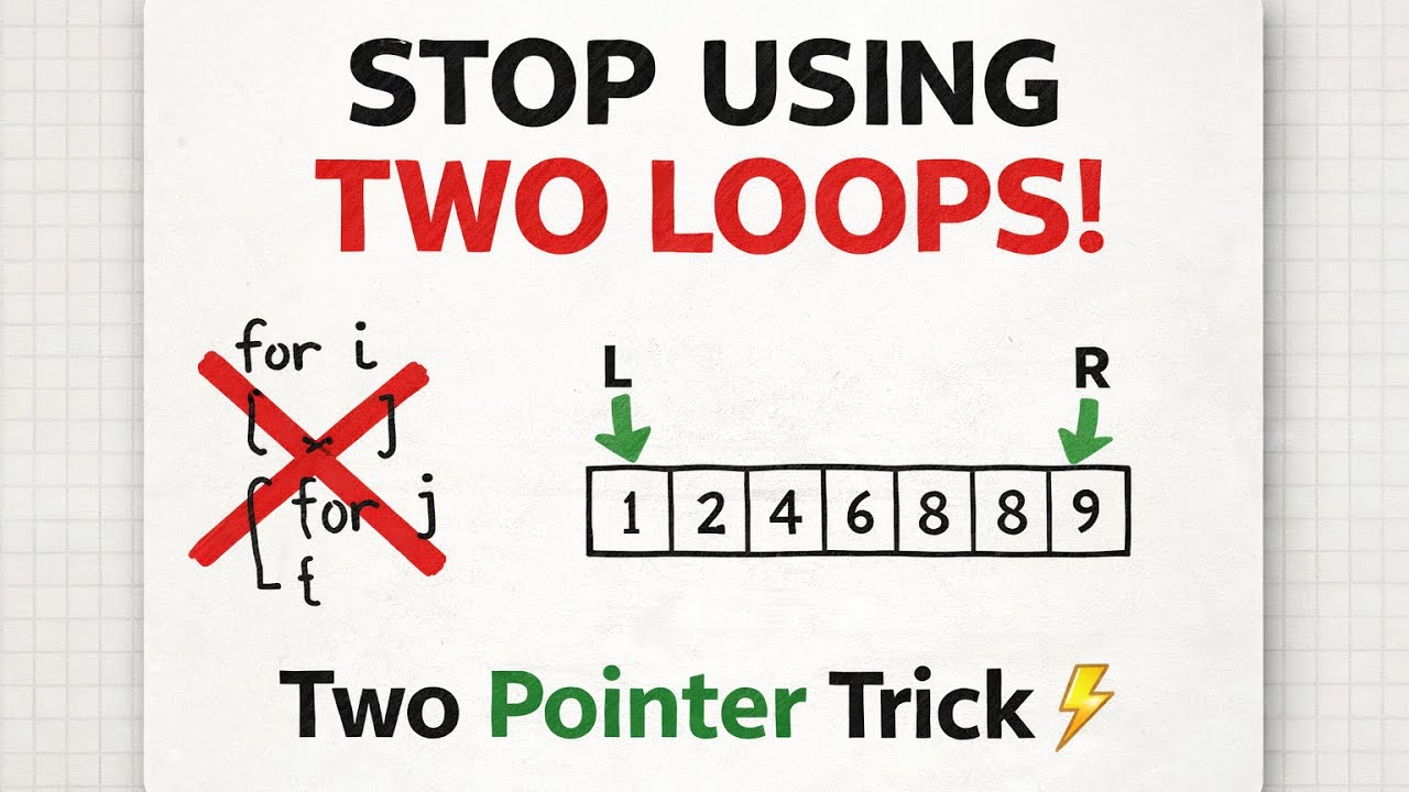 Two Pointer Technique Explained Clearly | O(n) Coding Interview Pattern ...