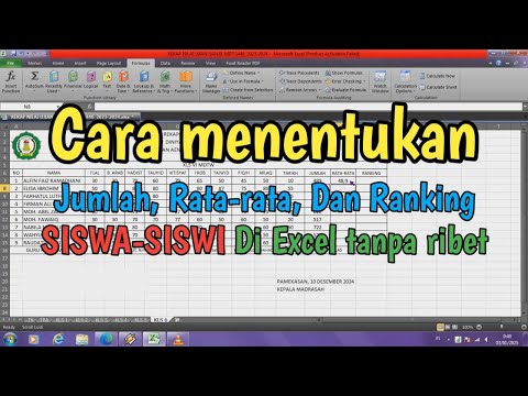Panduan Lengkap Menggunakan Rumus Rata-Rata di Excel : cara-menentukan-jumlah,-rata-rata,-dan-ranking-nilai-siswa-siswi-di-excel-#faiezj