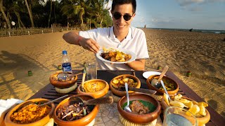 SRI LANKAN FOOD : Craziest EGG Hopper + Seafood on the Beach!! BEST Street Food in Sri Lanka 2021