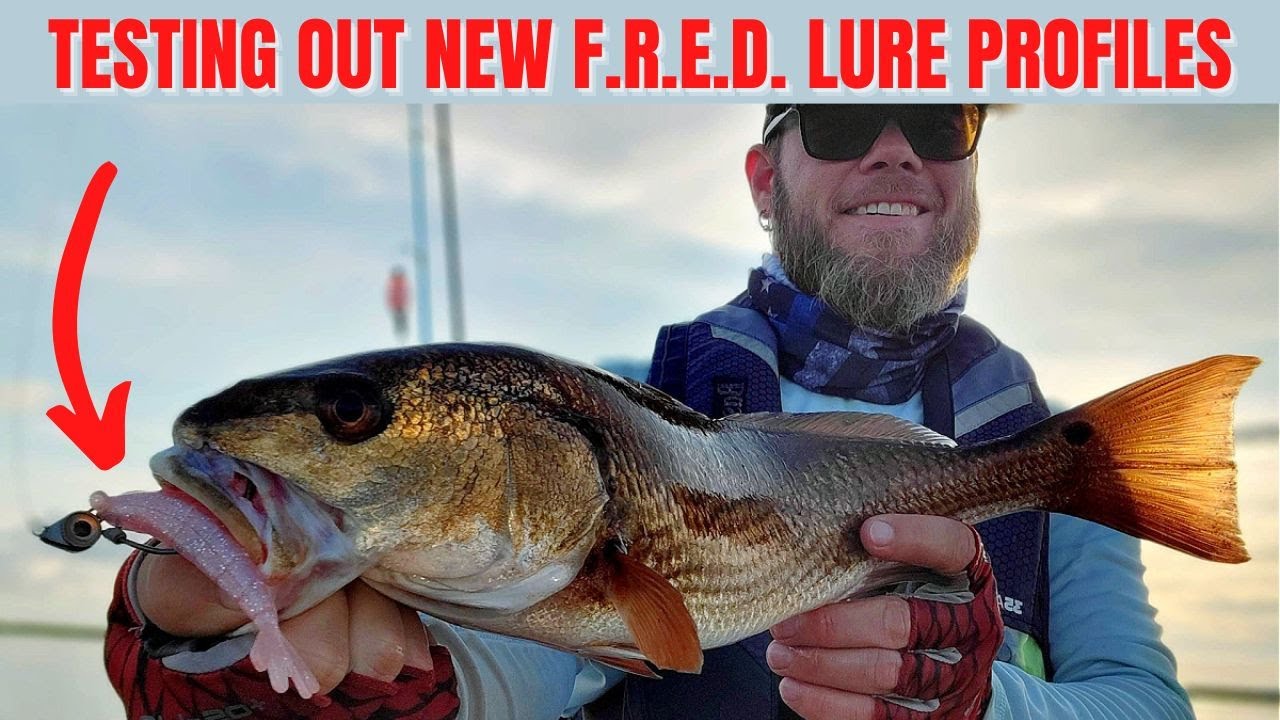 First Redfish On The NEW F.R.E.D. Lure Profiles