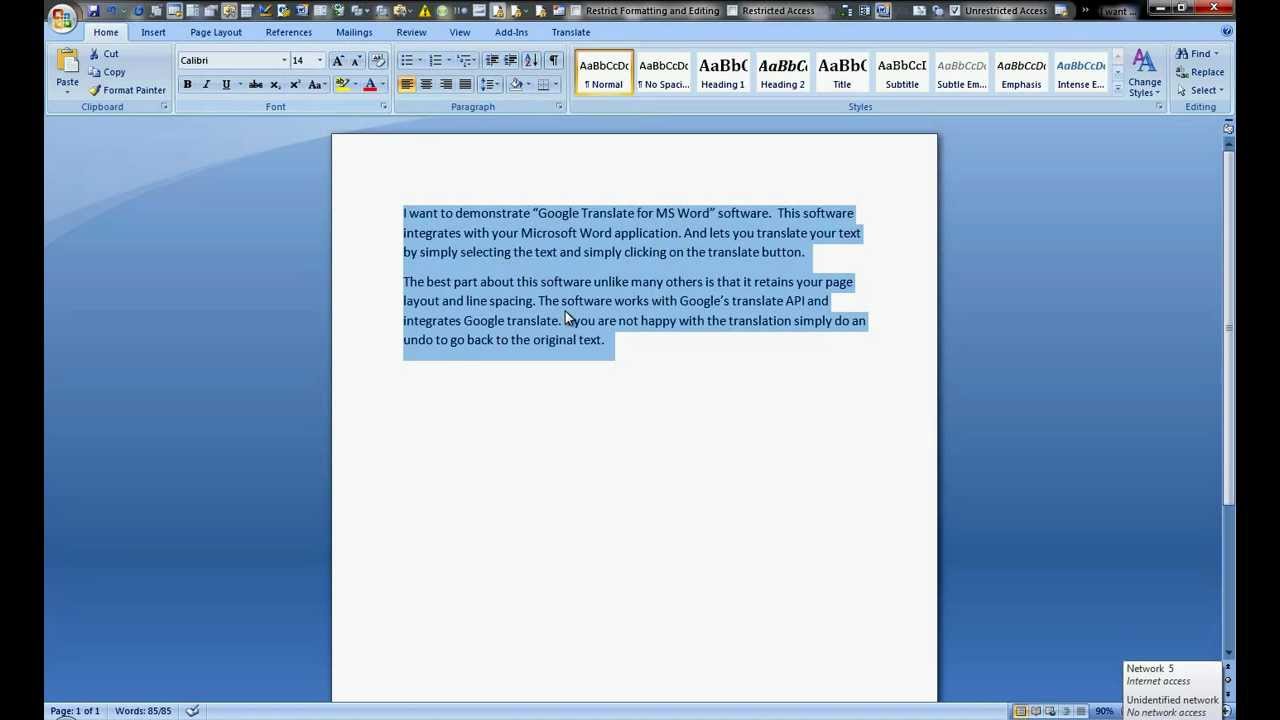 how to use google translate in microsoft word