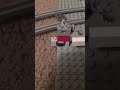 LEGO car crashed by train skit