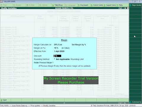 Selling Price Update & Set margin in Tally.ERP9. - YouTube