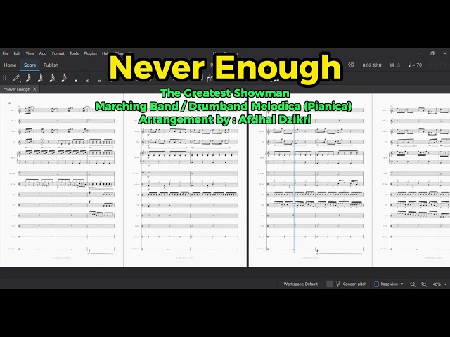 Never Enough | The Greatest Showman | Drumband Pianica (Melodica) Arrangement. class=