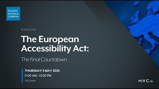 Webinar: The European Accessibility Act  The Final Countdown