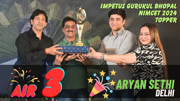 NIMCET 2024 Topper Aryan Sethi AIR - 3rd | Meet NIMCET 2024 Topper of Impetus Gurukul