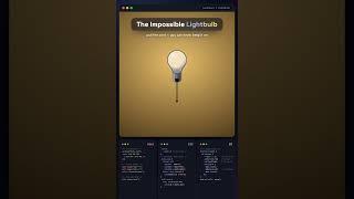 The Impossible Lightbulb 💡 Satisfying CSS Pull-Cord Animation #shorts