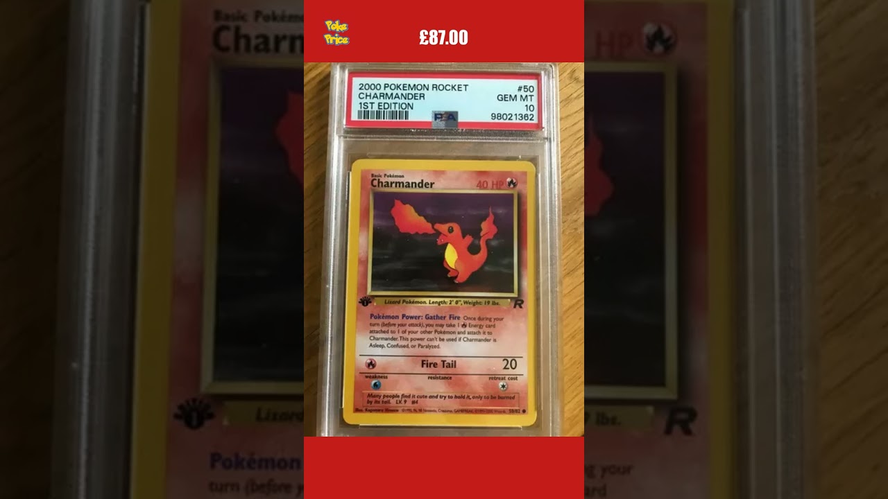 Pokemon Card PSA 10 Gem Mint Charmander Rocket 1st Edition Non Holo 50/82