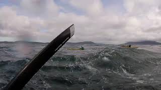 Crossing Rosario Strait in San Juans on a stormy ebb
