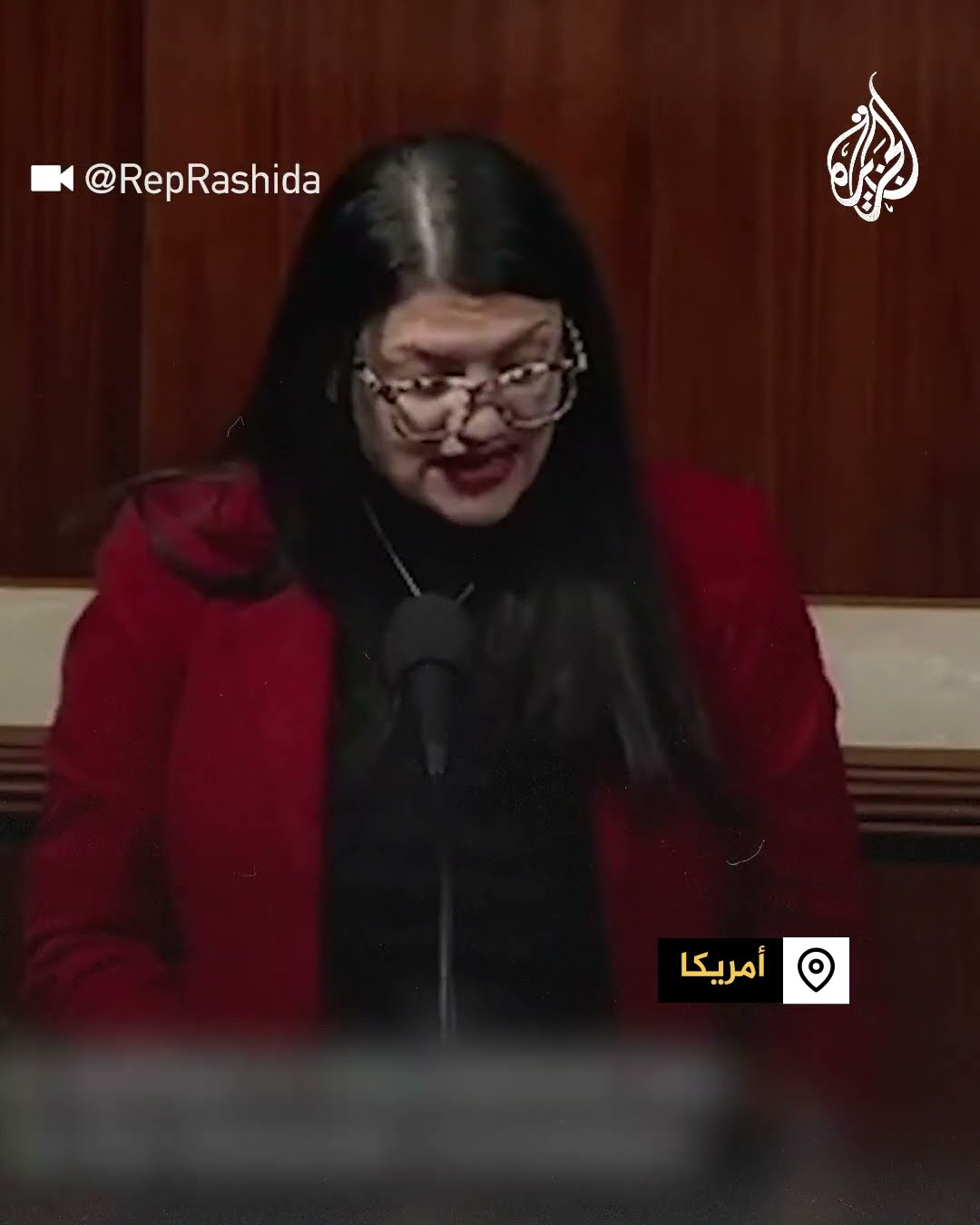النائبة الأمريكية رشيدة طليب تطالب الكونغرس بتوثيق تقرير الإبادة بغزة