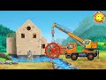 Vízimalom építés munkagépekkel, nehézgépekkel- Játékmesék,  Watermill construction- heavy machines