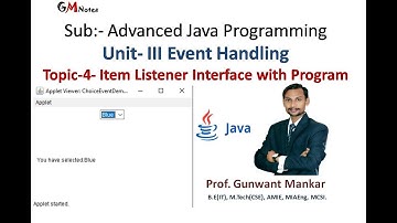AJP- 22517 | Unit-III Event Handling | Topic-4 ItemListener interface with program.