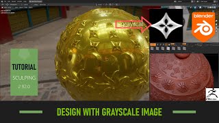 Blender Tutorial: ORNAMENT DESIGN SCLUPTING WITH GRAYSCALE IMAGE, ZBRUSH TOOLS IS NOW IN BLENDER