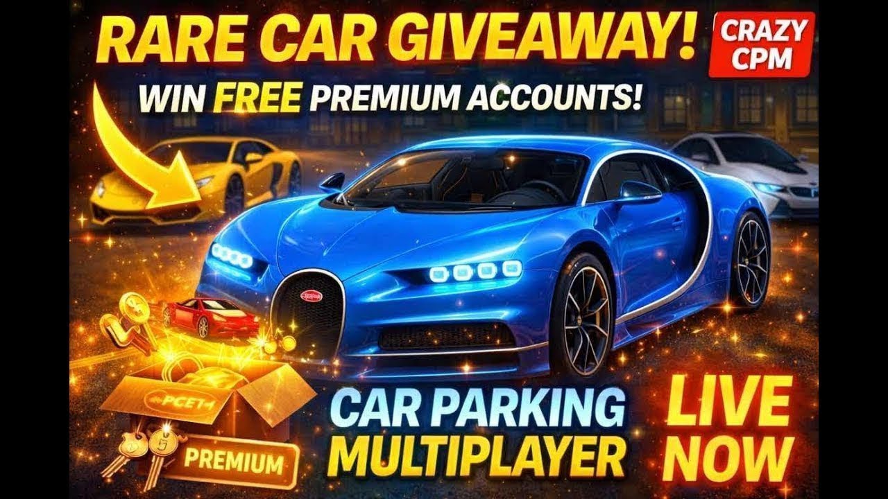 RARE CAR GIVEAWAY LIVE 🔥 | Free Premium Accounts in Car Parking Multiplayer 😱 | CRAZY CPM