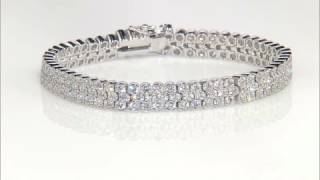 Charles Winston For Bella Luce R 10 94ctw Rhodium Plated Sterling Silver Bracelet