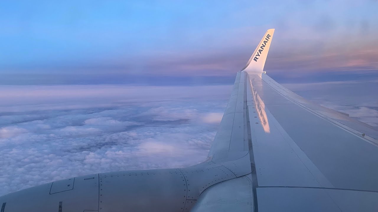 Ryanair 737-800 Pushback, Startup, Taxi and Takeoff. Santorini Thira Airport.