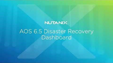 AOS 6.5 Distaster Recovery Dashboard